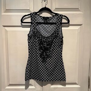 Black and White Geometric Women's Top